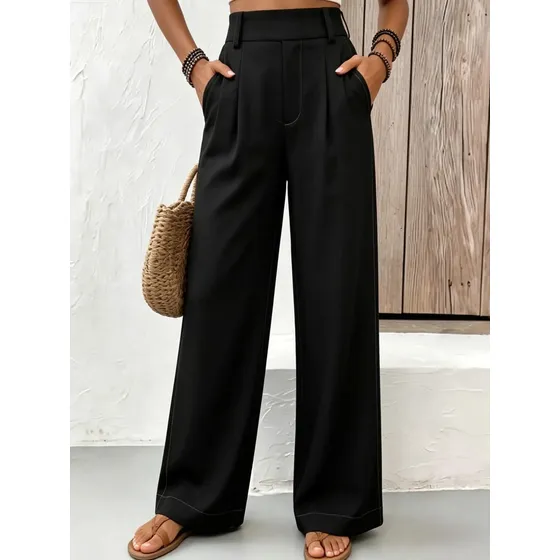 Pantalón Palazzo Mujer Tiro Alto Pata Ancha