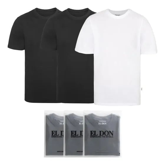 Pack X3 Remeras Básicas Slim El Don Hombre Algodón