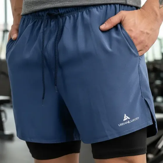 Short Con Calza Urban Luxury Hombre Azul - Shlybccmicro