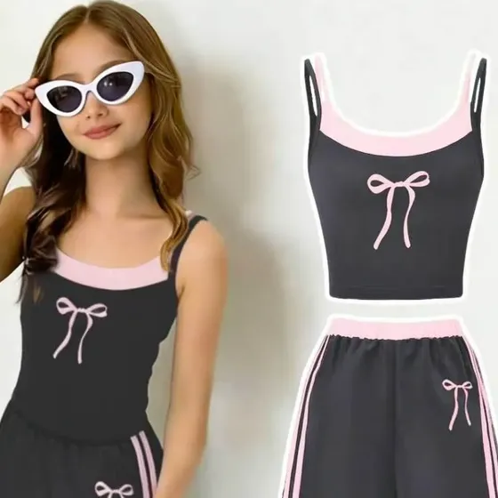 Conjunto Niña Musculosa Moño Pantalón Palazzo