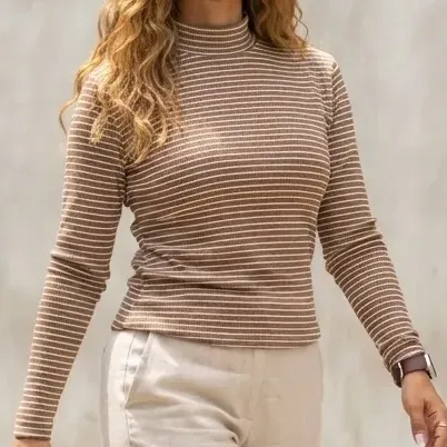 Media Polera Rayada Con Dedal Gudaima