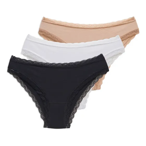 Pack X 3 Bombachas Vedetina Con Puntilla Cocot Art. 9080