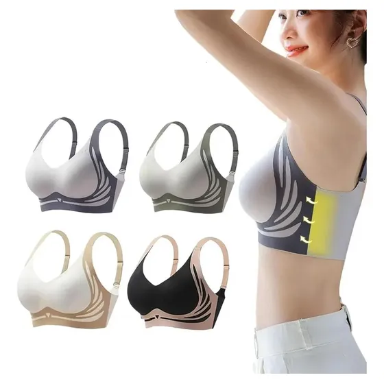Pack 4 Corpiños Deportivos Push Up Sin Aro Mujer
