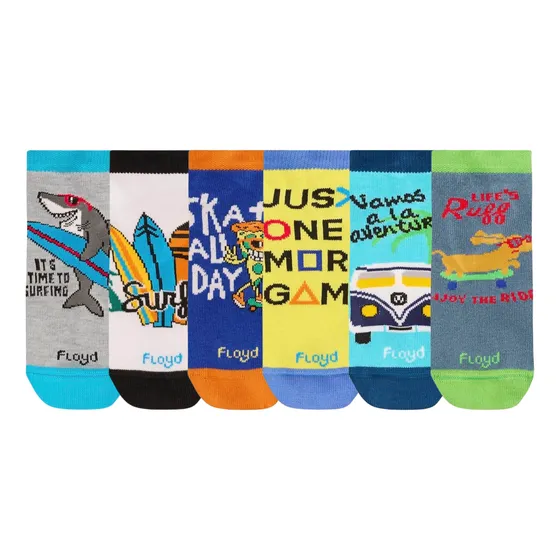 Pack X 6 Pares Soquetes Juveniles Varon / Nena Floyd Art 61