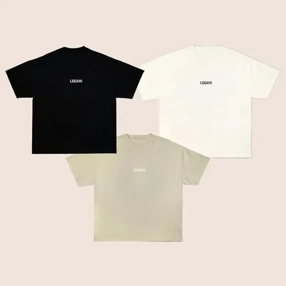 Pack De Remeras Oversize Basicas Unisex Legion Menace