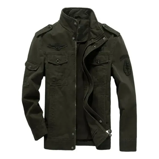 Chaqueta Militar De Algodón Estilo Piloto Con Hebilla Tipo C