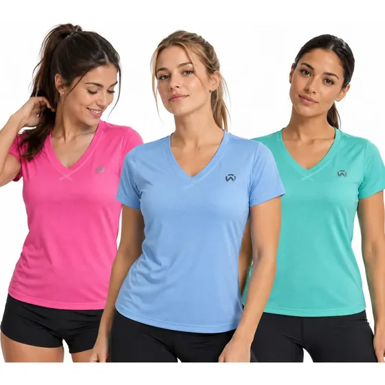 Pack X 3 Remera Mujer Dry Fit Deportiva -running  Padel Gym