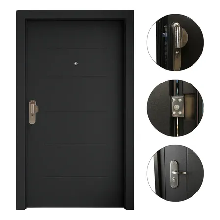 Puerta Inyectada Seguridad Doble Chapa Exterior Multianclaje