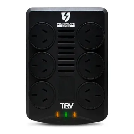 Estabilizador de Tension TRV Powersafe 2i de 6 tomas rj45 2000va color negro