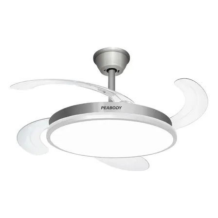 Ventilador De Techo Retráctil Con Luz 42 Dc Peabody Pe-vtrdc411s Silver