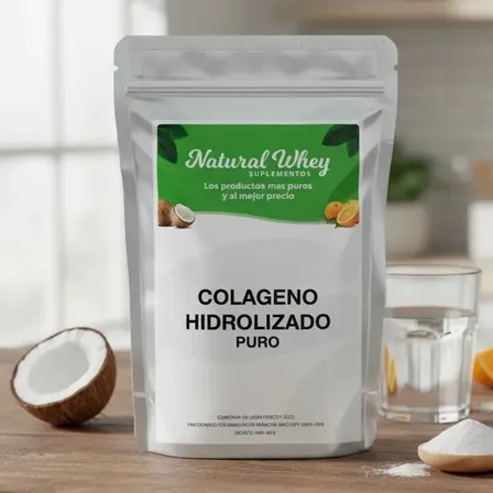 Colágeno Hidrolizado Puro en Polvo 1 kg Natural Whey Suplementos Sin Sabor
