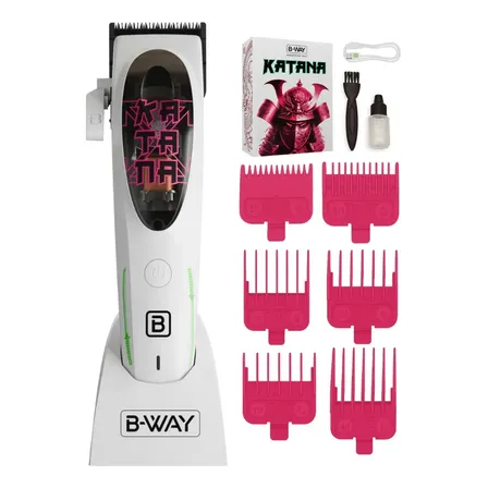 Maquina De Cortar Pelo Profesional Bway Katana 10.000 Rpm Con Accesorios Premium Blanco