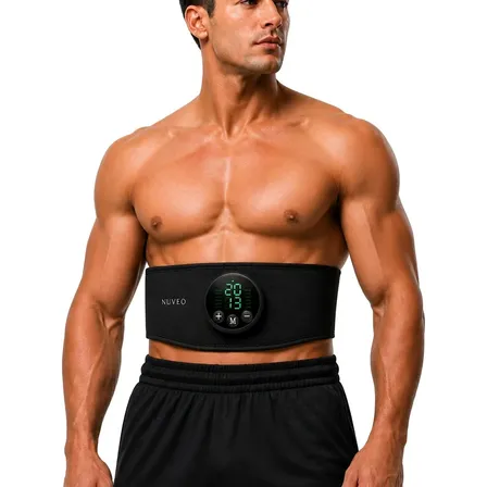 Cinturón Ems Abdominal Estimulador Muscular Adelgazar Negro