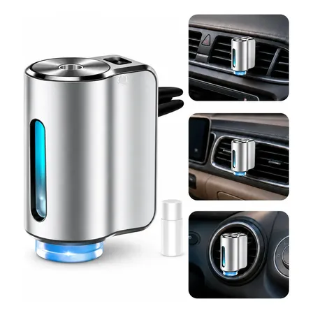 Difusor De Aromas De Coche Compacto Para Montaje En Rejillas De Ventilación Y Uso Interior Silver