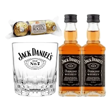 Kit Regalo Jack Daniels 50ml+ Vaso + Chocolate Dia Del Amigo