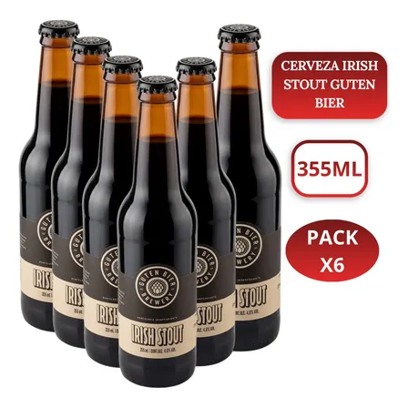 Cerveza Irish Stout Guten Bier Pack Por 6 Unidades De 355ml