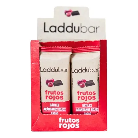 Barras Laddubar Frutos Rojos Dátiles Cacao Caja 12u De 30g Raw Vegana Sin Tacc