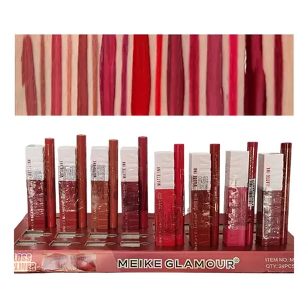 Mega Set De 8 Labiales Superstay + 8 Delineadores De Labios 8 Tonos
