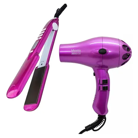 Combo Vanta Secador 3800 Violeta + Planchita Titanium 3c