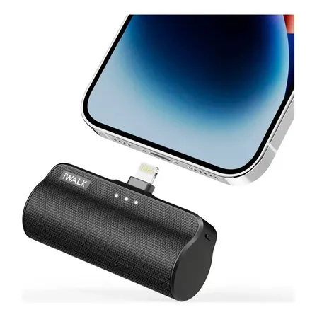 Power Bank Cargador Portátil Compatible Con Samsung Y iPhone Lightning Negro