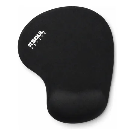 Mouse Pad Almohadilla Ergonómico Antideslizante Apoya Muñeca Negro Liso