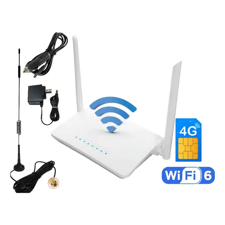 Modem Router Internet Campo Rural Wifi 4g Antena 5mts Cable Blanco