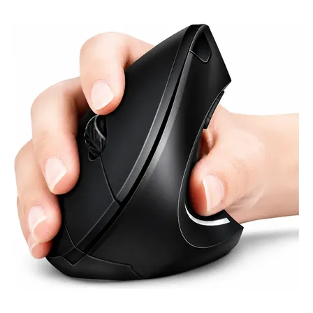 Mouse Inalámbrico Vertical Ergonómica Computadora Recargable Negro