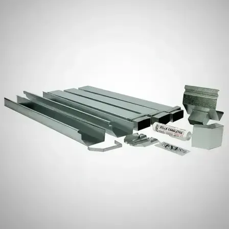 Canaleta Galva 10 Mt Kit Completo Oferta 1d Tiras De 2 Mt Fl Gris