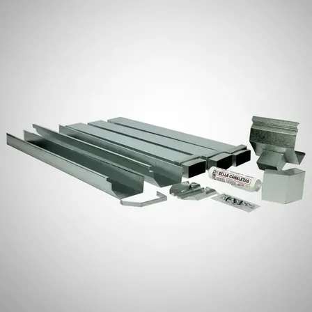 Zingueria Canaleta Galvanizada 10 Mts Kit Completo Oferta 1d Gris
