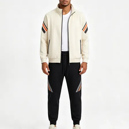 Conjunto Deportivo Hombre Con Campera Y Jogger Beige L