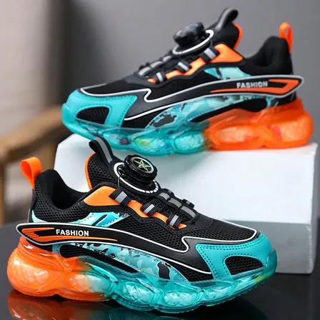 Zapatillas Deportivas Infantiles Con Cierre Giratorio Unisex Orange Geométrico 36 Eu