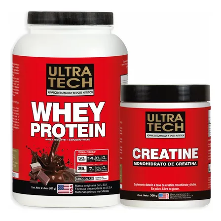 Whey Protein X 2 Lb (907 G) + Creatina X 300 G Ultratech