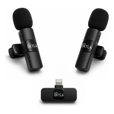 X2 Micrófono Corbateros Inalámbrico Corp Skyla - Compatible iPhone iPad Receptor Lightning