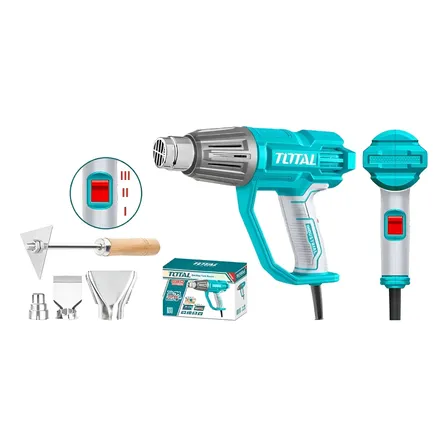 Pistola De Calor Total 2000w 3 Temperaturas Con Accesorios Turquesa