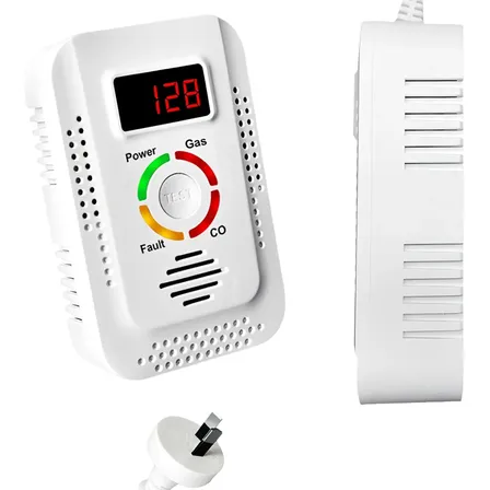 Sensor Alarma Detector De Gas Natural Y Monoxido De Carbono Blanco