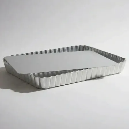 Molde Rectangular Pastafrola Desmontable 20x10 Calidad Plateado