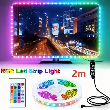 Tira De Luces Led 2835, 5 V, Control Remoto Rgb, 1/2/3/4/5/1 Rgb 2m