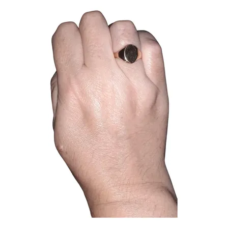 Anillo Sello Ovalado Para Dama Oro Bajo Metal Moneda Peruana