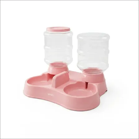Comedero Bebedero Automático 2-1 Para Mascotas Gato Perro Rosa