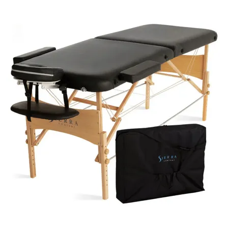 Camilla Sierra Comfort SC-501A Plegable De Madera 180kg Negra