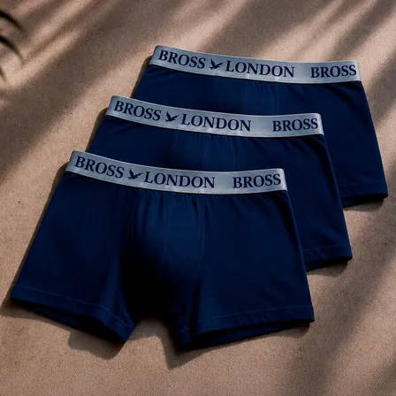 Boxer Hombre Bross Liso Pack X3 Calzoncillos Suaves Cómodos