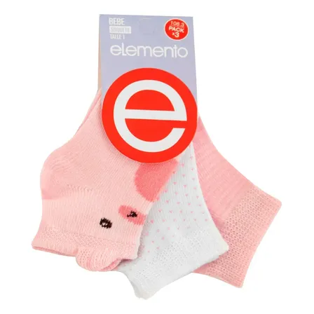 Pack X12 Pares Soquetes De Bebe Elemento Nene/nena Art 108.3 Nena Estampado 0