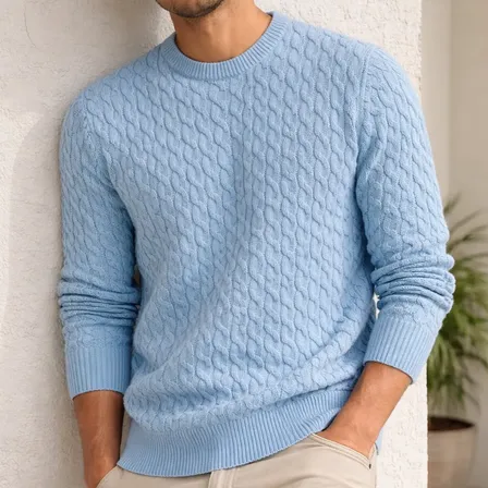 Sweater Trenzado Celeste El Club Del Sweater