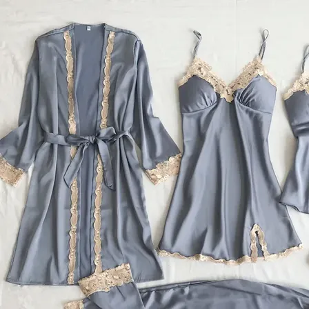 Conjunto De Camisón Sexy De 5 Piezas Para Mujer