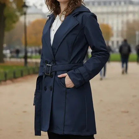 Piloto Trench Mujer Entallado Impermeable  Soluble Moda