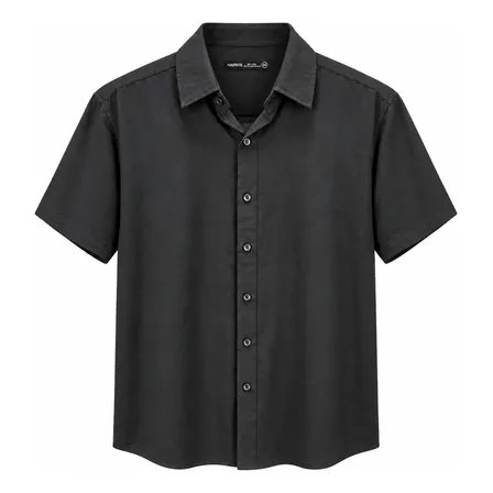 Camisa De Lino Hombre Manga Corta Tendencia