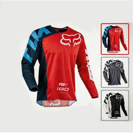 Camiseta Transpirable De Manga Larga Fox Para Andar En Bicicleta Y Moto L Rojo