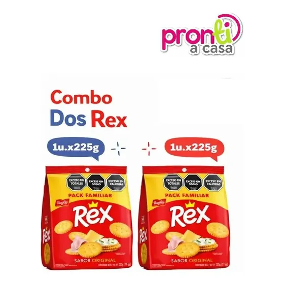 Galletas Rex X 225gr Pack Familiar X2 U - Pronti A Casa!