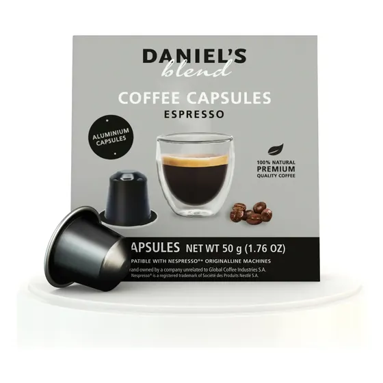 Cápsulas de Café Daniel’s Blend Espresso x10 Compatibles con Nespresso Original Line Intensidad 8