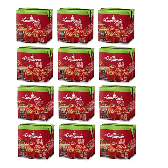 Pack X 12 Unidades Pure De Tomate La Campagnola 520 Gramos